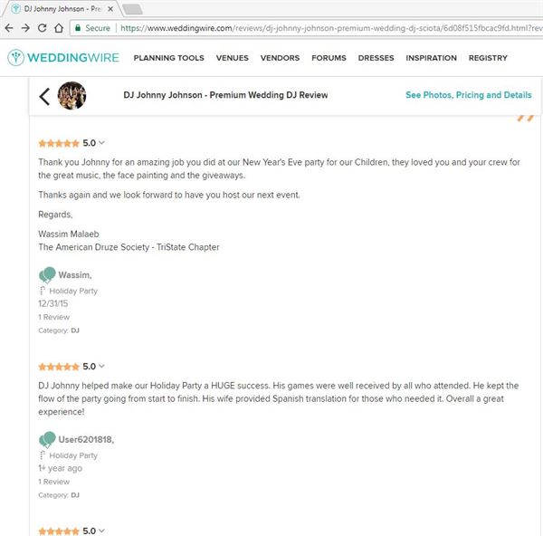 DJ Johnny Johnson - Wedding & Party Specialist