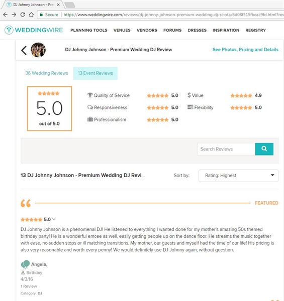 DJ Johnny Johnson - Wedding & Party Specialist