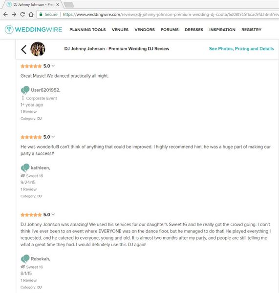 DJ Johnny Johnson - Wedding & Party Specialist