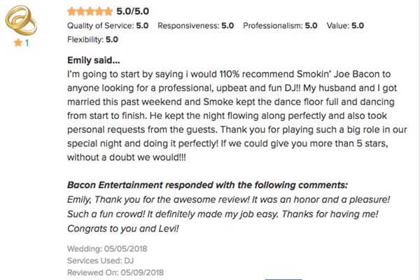 Bacon Entertainment "N.W. Ohio's Professional Wedding DJ Service"