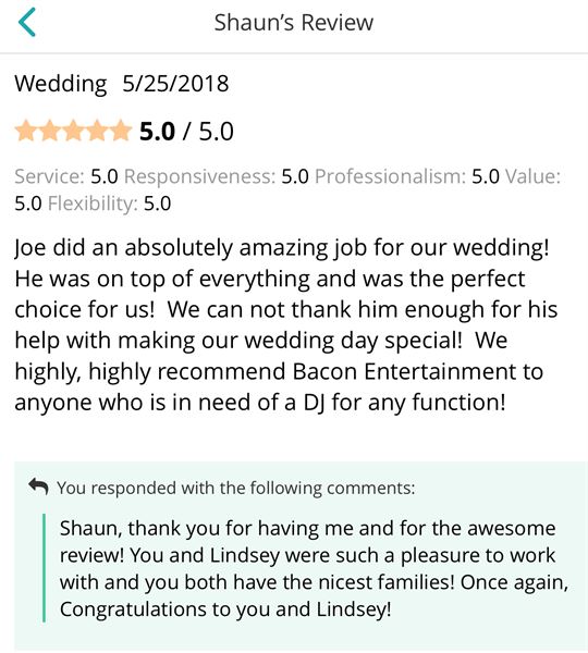 Bacon Entertainment "N.W. Ohio's Professional Wedding DJ Service"