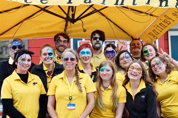 Smiley Orca Face Painting and Natural Henna