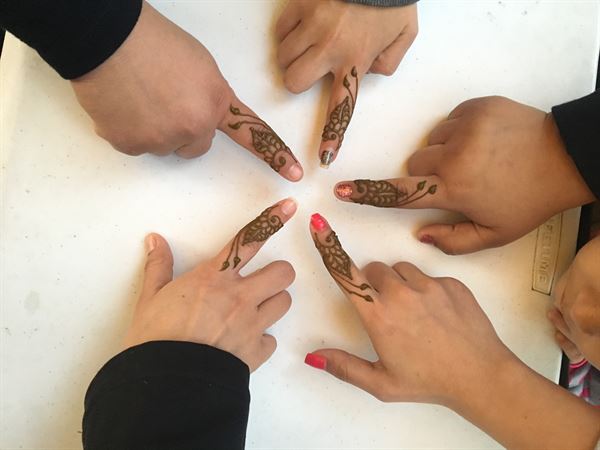Smiley Orca Face Painting and Natural Henna