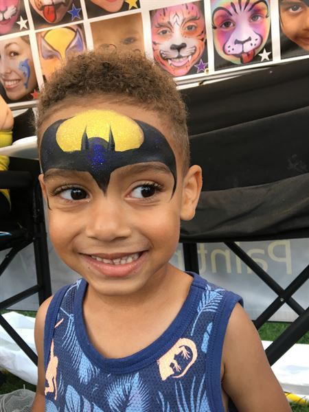 Smiley Orca Face Painting and Natural Henna