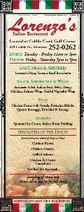 Lorenzos Italian Restaurant at The Links at Cobble Creek