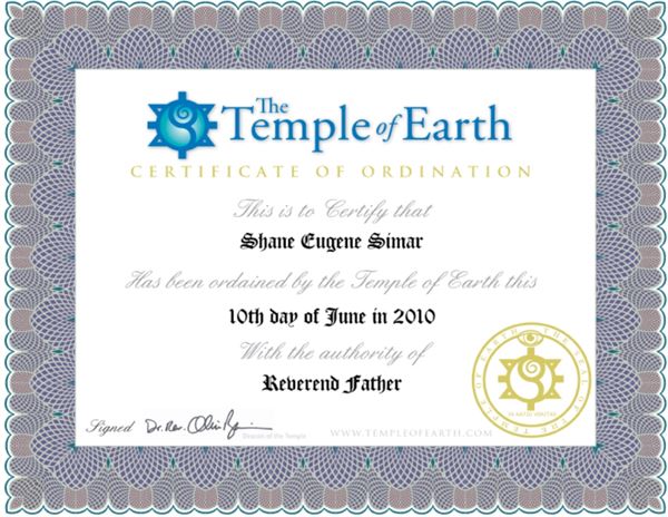 Rev. Fr. Shane E Simar Dr. HC