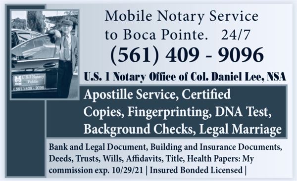 Notary office of Col Daniel Lee, NSA, DD