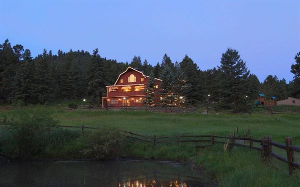 Evergreen Red Barn