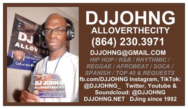 DJJOHNG ALLOVERTHECITY - Greenville, Spartanburg, Anderson, Greenwood & more(Upstate South Carolina)