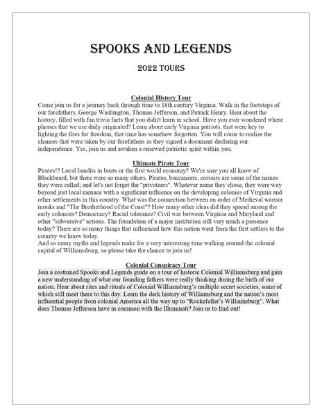 Spooks and Legends Haunted Ghost Tours