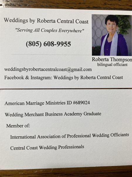 Weddings by Roberta Central Coast