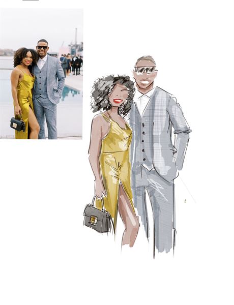 Live fashion artist, portraits