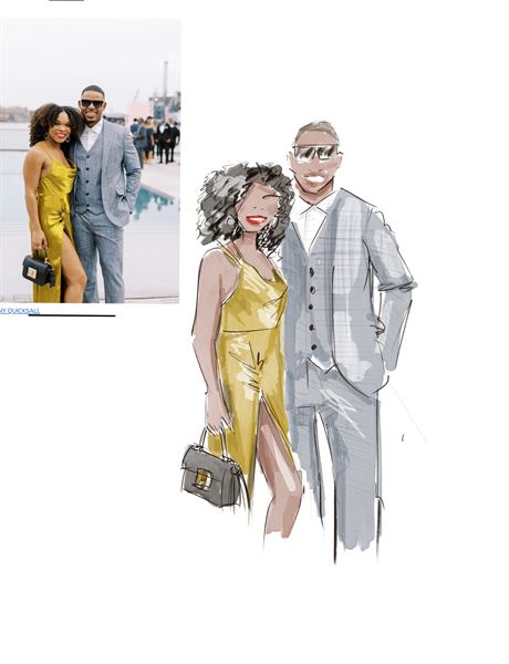 Live fashion artist, portraits