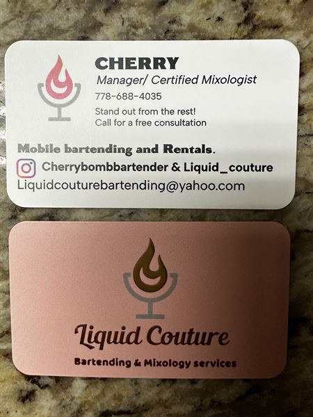 Liquid couture mobile bartending and mixology