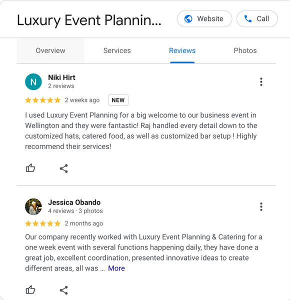 Luxury Event Planning & Catering