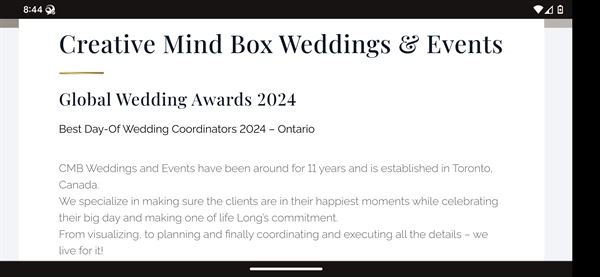 Creative Mind Box Weddings & Events