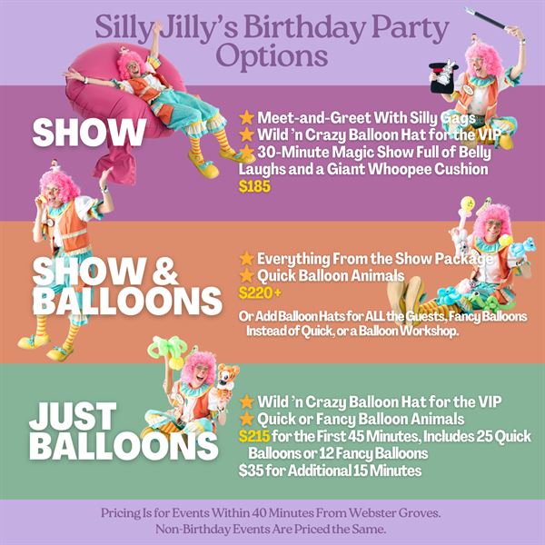 Silly Jilly The Clown, Silly Jilly the Balloon Artist, Silly Jilly the Children's Magican