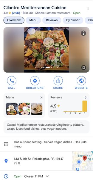 Cilantro Mediterranean Cuisine