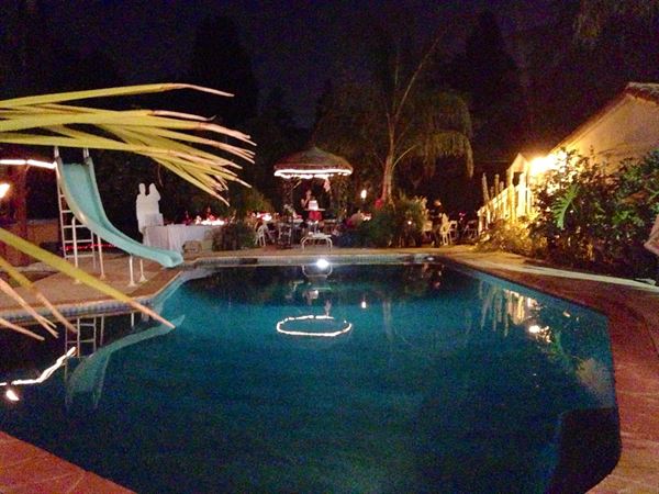 Tropical Tiki Bar & Swirly Pool Slide