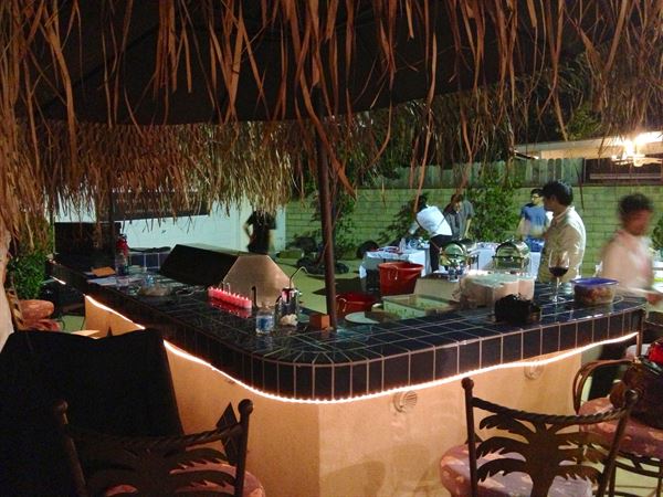 Tropical Tiki Bar & Swirly Pool Slide