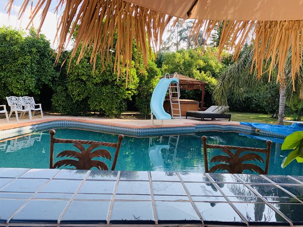 Tropical Tiki Bar & Swirly Pool Slide