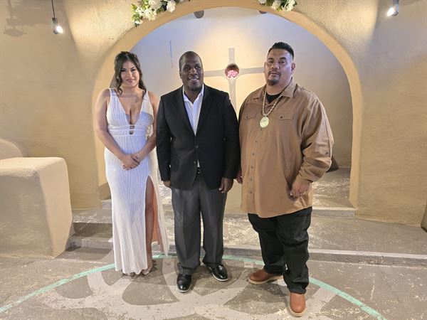 Stone wedding officiant