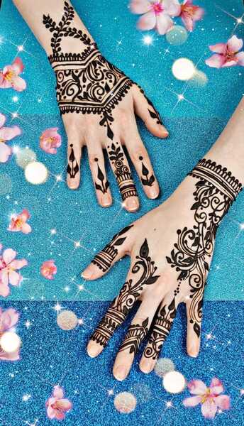 Eyebrow threading and henna tattoo