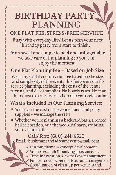 Bushman Sands Dream Events Planning