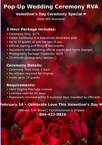 Valentines Day Elopement Ceremony