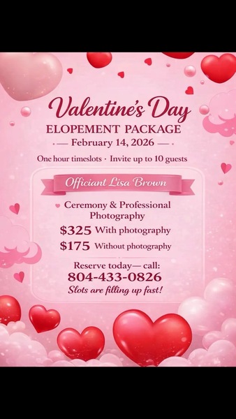 Valentines Day Elopement Ceremony