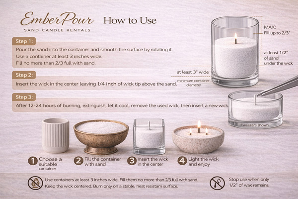 Ember Pour Sand Candle & Ambiance Rentals