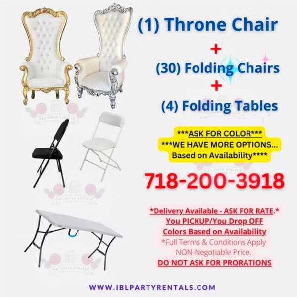 IBL Party Rentals - NJ/NY - Chair Rentals, Table Rentals, Photo booths & Balloon Decor