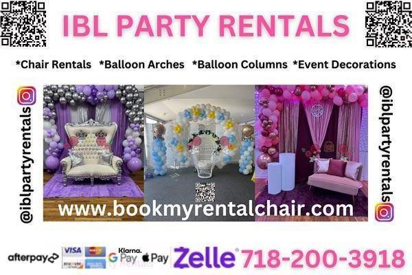 IBL Party Rentals - NJ/NY - Chair Rentals, Table Rentals, Photo booths & Balloon Decor