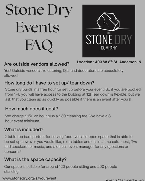 Anderson - Stone Dry Events
