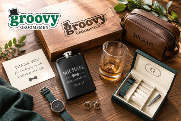 Groovy Groomsmen Gifts | Personalized Groomsmen & Best Man Gifts, Free Engraving