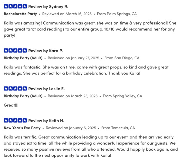 Kaila River | Tarot Readings for Parties & Special Events