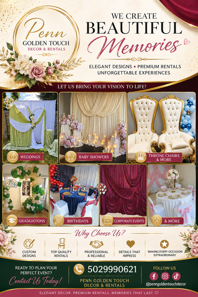 Penn Golden Touche Decor and Rentals