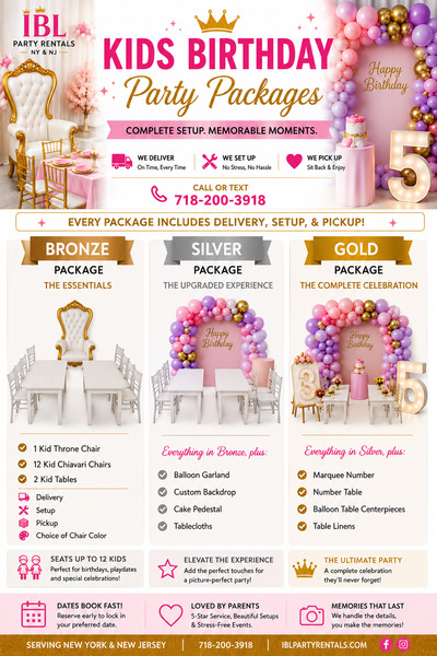 IBL Party Rentals - NJ/NY - Chair Rentals, Table Rentals, Photo booths & Balloon Decor