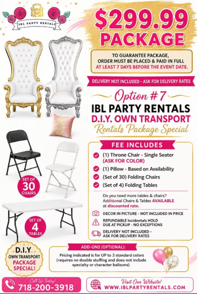 IBL Party Rentals - NY/NJ - Chair Rentals, Table Rentals, Photo booths & Balloon Decor