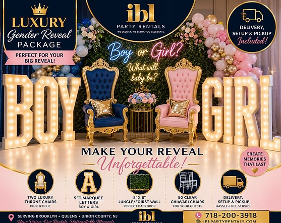 IBL Party Rentals - NY/NJ - Chair Rentals, Table Rentals, Photo booths & Balloon Decor