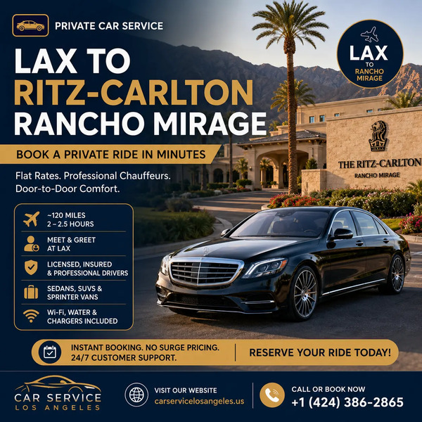 LAX to Ritz-Carlton Rancho Mirage Car Service: Book a Private Ride in Minutes