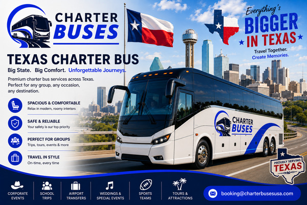 Charter Bus Rental in Texas for Comfortable Group Travel