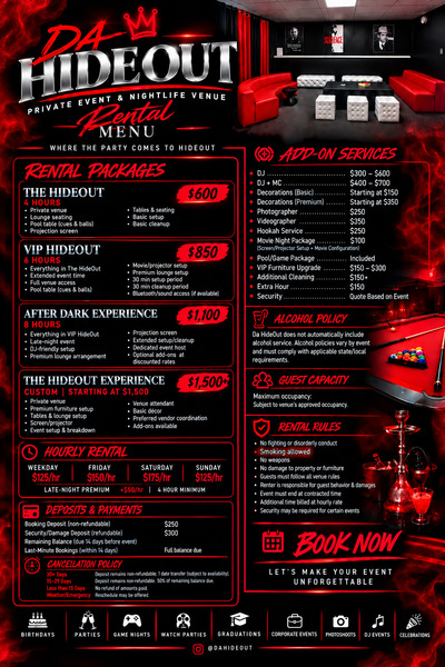 Da HideOut - Private/Intimate Venue