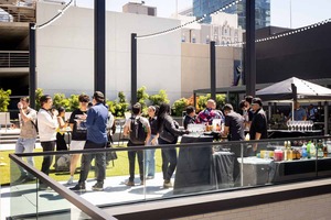 Outdoor Lawn Deck with String Lights (350) - 4th Floor Podium Deck